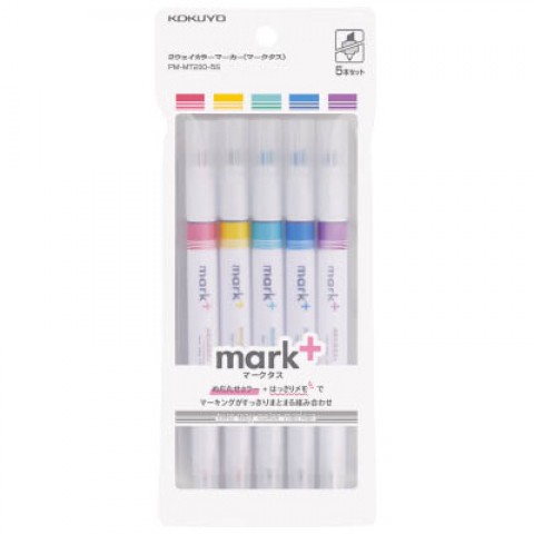 Kokuyo Mark+ Two Way Marker 5 Color Set