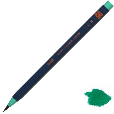 Akashiya Watercolor Brush Pen Sai - Green Blue (Rokusho-Iro) Akashiya Watercolor Brush Pen Sai - Green Blue (Rokusho-Iro)