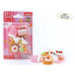 Iwako Blister Pack Erasers - Cake