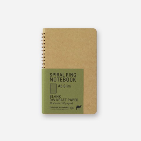 TRC Spiral Ring Notebook - A6 Slim - Blank Dw Kraft Paper TRC Spiral Ring Notebook - A6 Slim - Blank Dw Kraft Paper