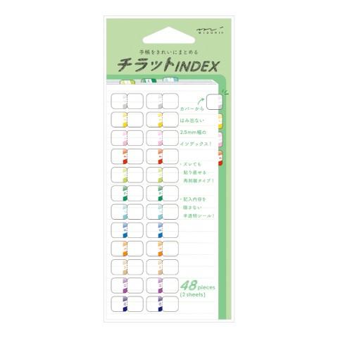 Midori Index Label Chiratto - Number Color Midori Index Label Chiratto - Number Color