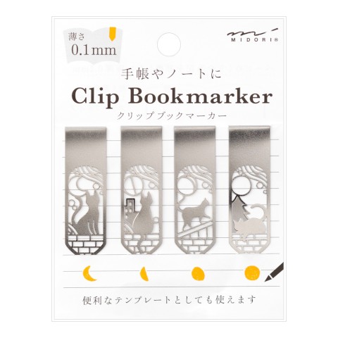 Midori Bookmarker Clip - Cat & Moon Midori Bookmarker Clip - Cat & Moon