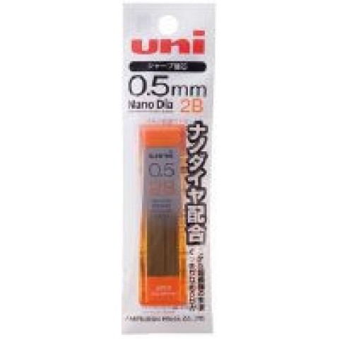 Uni Mechanical Pencil Lead Nano Dia 0.5MM - 2B Black Uni Mechanical Pencil Lead Nano Dia 0.5MM - 2B Black
