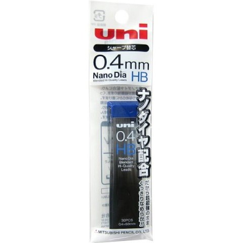 Uni Mechanical Pencil Lead Nano Dia - 0.4mm Hb Uni Mechanical Pencil Lead Nano Dia - 0.4mm Hb