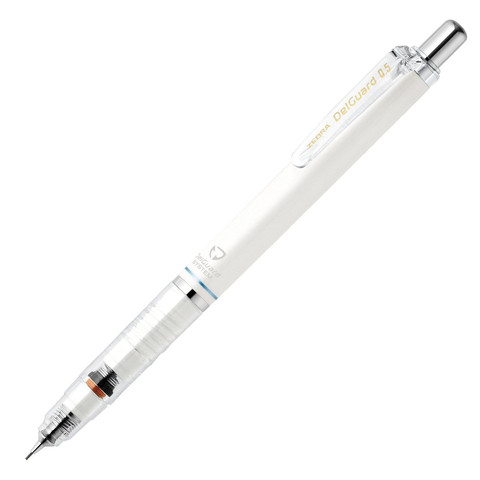 Zebra Delguard Mechanical Pencil 0.5mm - White Zebra Delguard Mechanical Pencil 0.5mm - White